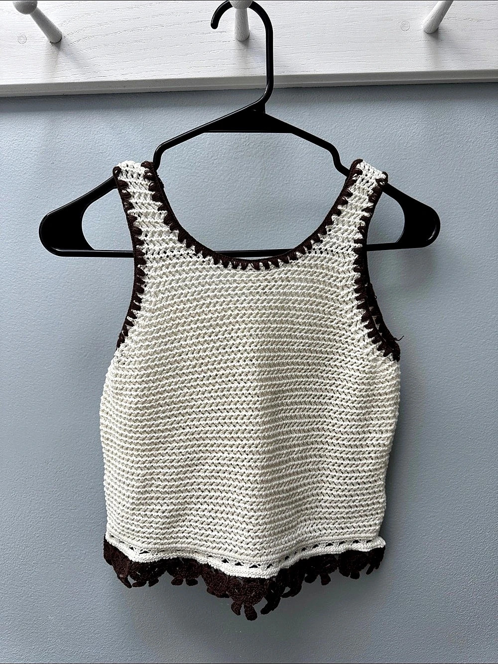 ZARA Girls Crochet Fringe Tank Top Size 12-13 Years. Fits like a small